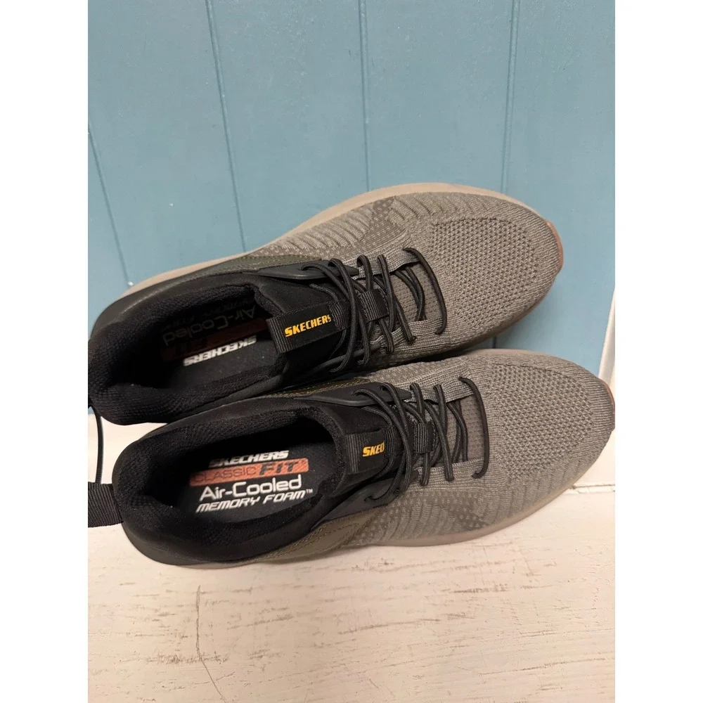 Skechers Bobs Squad Chaos Mens Olive Green Black Athletic Sneakers Shoes sz‎ 9